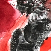 ohne titel, 2019, mischtechnik auf papier,50x70 cm, copyright axel höptner und vg bildkunst